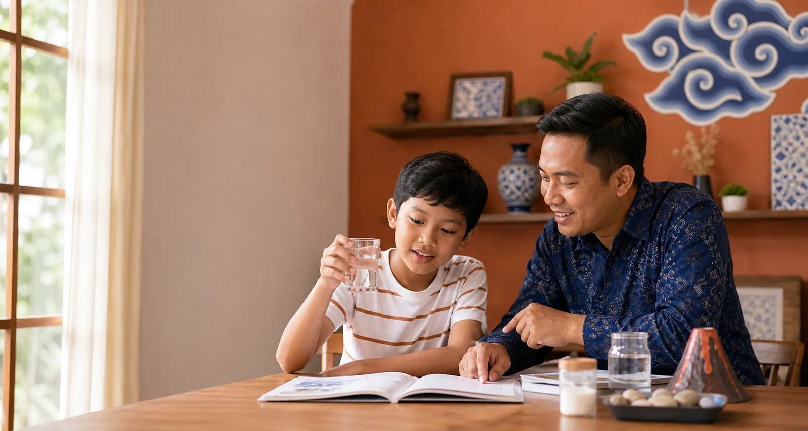 Guru les privat Cirebon mendampingi siswa belajar di rumah